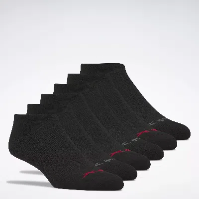 Reebok Men's  Basic Low-cut Socks 6 Pairs In Black