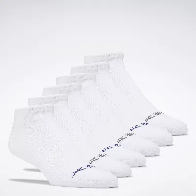 Reebok Men's  Basic Low-cut Socks 6 Pairs In White