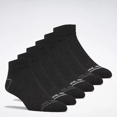 Reebok Men's  Basic Quarter Socks 6 Pairs In Black