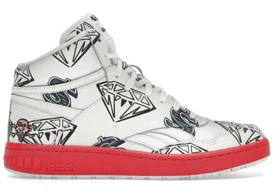 Pre-owned Reebok Men's  Bb4600 Bbc Ice Cream Sneakers In White/poppy Red/collegiate Navy Blue