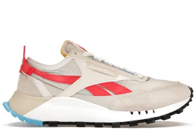 Pre-owned Reebok Men's  Classic Leather Legacy Sneakers In Alabaster/chalk/laser Red In Multi