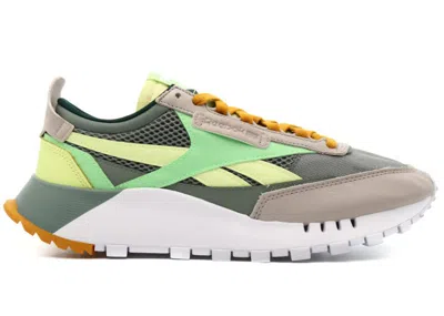 Pre-owned Reebok Men's  Classic Leather Legacy Sneakers In Harmony Green/neon Mint/sand Stone