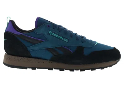 Pre-owned Reebok Men's  Classic Leather Outdoor Vibes Sneakers In Escape Blue/black/utility Brown In Multi