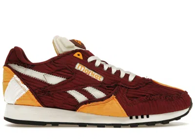 Pre-owned Reebok Men's  Classic Leather Pump Market Sneakers In Classic Burgundy/collegiate Gold/chalk In Multi