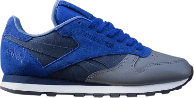 Pre-owned Reebok Men's  Classic Leather R12 Stash Blue Sneakers In Ultramarine/navy Blue/grey In Multi