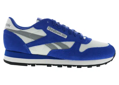 Pre-owned Reebok Men's  Classic Leather Sneakers In Boundless Blue/chalk/grey