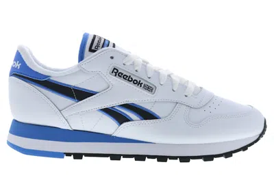Pre-owned Reebok Men's  Classic Leather Sneakers In White/kinetic Blue/black