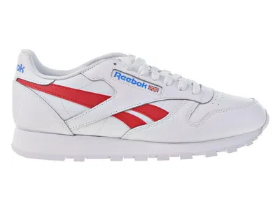Pre-owned Reebok Men's  Classic Leather Sneakers In White/vector Red/horizon Blue In Multi
