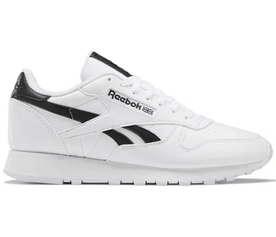 Pre-owned Reebok Men's  Classic Leather Vegan White Black Sneakers In Footwear White/core Black