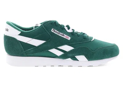 Pre-owned Reebok Men's  Classic Nylon Sneakers In Collegiate Green/white In Multi