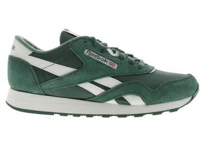 Pre-owned Reebok Men's  Classic Nylon Sneakers In Escape Green/chalk