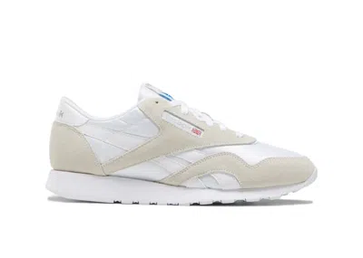 Pre-owned Reebok Men's  Classic Nylon Sneakers In White/light Grey In Gray
