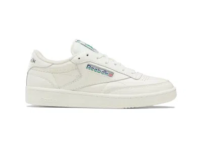 Pre-owned Reebok Men's  Club C 85 Cobalt Logo Sneakers In Chalk/classic Cobalt Blue/glen Green