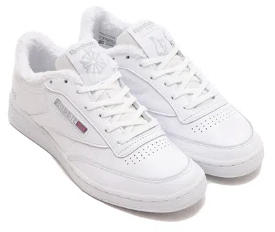 Pre-owned Reebok Men's  Club C 85 Fr2 X Atmos Triple Sneakers In White/yellow