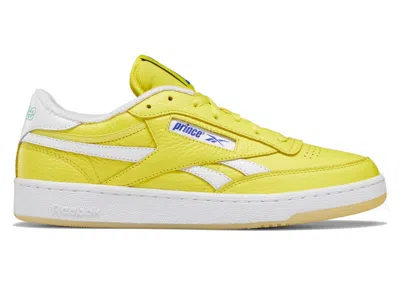 Pre-owned Reebok Men's  Club C 85 Prince Yellow Sneakers In Stinger Yellow/footwear White/bright Cobalt Blue