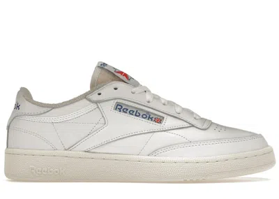 Pre-owned Reebok Men's  Club C 85 White Sneakers In Footwear White/chalk/vector Blue