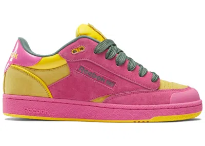 Pre-owned Reebok Men's  Club C Bulk College Dropout Pink Sneakers In True Pink/always Yellow/clay Yellow