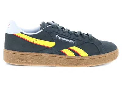 Pre-owned Reebok Men's  Club C Grounds Uk Sneakers In Black/electric Yellow/gum
