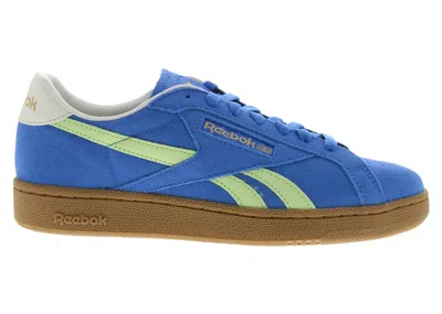 Pre-owned Reebok Men's  Club C Grounds Uk Sneakers In Kinetic Blue/astro Lime/vintage Chalk
