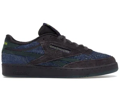 Pre-owned Reebok Men's  Club C Revenge Brain Dead Sneakers In Purple Abyss/dark Forest/batik Blue In Multi
