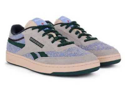 Pre-owned Reebok Men's  Club C Revenge Brain Dead Sneakers In Soft Ecru/dark Forest/tin Gray