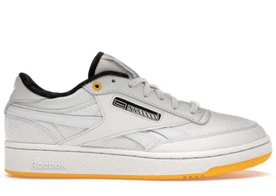 Pre-owned Reebok Men's  Club C Revenge Jurassic World Sneakers In Spirit White/silver Metallic/track Gold