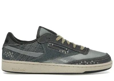 Pre-owned Reebok Men's  Club C Revenge Sashiko Sneakers In Obsidian/blue Hills/astral Grey In Multi