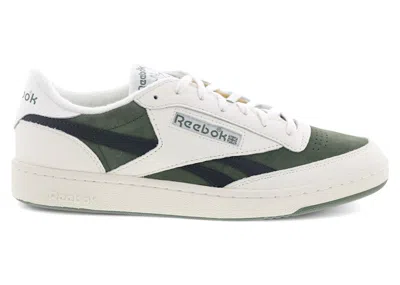 Pre-owned Reebok Men's  Club C Revenge Vintage Ii Sneakers In Chalk/breakaway Green/washed Black In Multi
