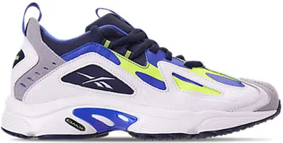 Pre-owned Reebok Men's  Dmx 1200 Low Lime Sneakers In White/neon Lime/navy Blue In Multi