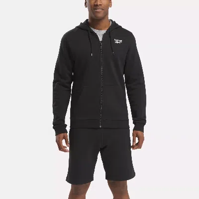 Reebok Men's  Identity Small Logo Fleece Full-zip Hoodie In Black