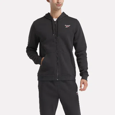 Reebok Men's  Identity Small Logo Fleece Full-zip Hoodie In Blue
