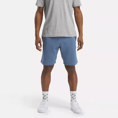 Reebok Men's  Identity Small Logo Fleece Shorts In Blue Slate