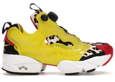Pre-owned Reebok Men's  Instapump Fury Atmos Animal Sneakers In Citron/black/red