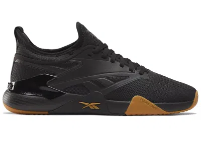 Pre-owned Reebok Men's  Nano Court Gum Sneakers In Black/grey 6/heritage Gold