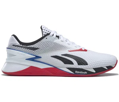 Pre-owned Reebok Men's  Nano X3 White Blue Red Sneakers In Footwear White/core Black/vector Blue In Multi