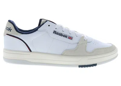 Pre-owned Reebok Men's  Phase Court White Sneakers In Footwear White/chalk/vector Navy Blue In Multi