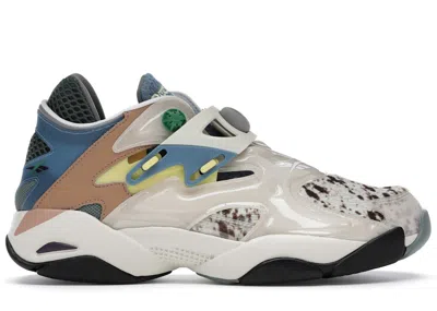 Pre-owned Reebok Men's  Pump Court Brain Dead Sneakers In Paper White/goal Green/rush Red In Multi