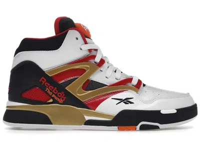 Pre-owned Reebok Men's  Pump Omni Zone Ii United By Basketball Sneakers In Footwear White/black/vector Red In Multi