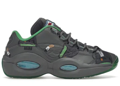 Pre-owned Reebok Men's  Question Low Bbc Ice Cream Beepers & Butts Sneakers In Grey/green In Multi