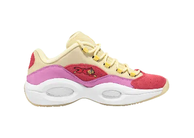 Pre-owned Reebok Men's  Question Low Bbc Ice Cream Running Dog Sneakers In Yellow/red/pink In Multi