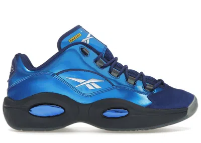 Pre-owned Reebok Men's  Question Low Panini Rookie Signature Prizm Sneakers In White/classic Cobalt Blue/black In Multi