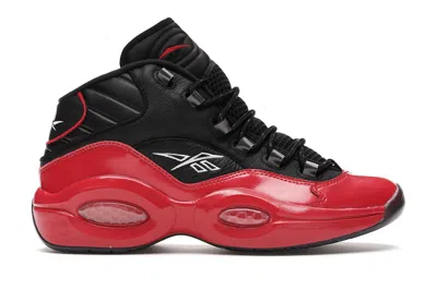 Pre-owned Reebok Men's  Question Mid 76ers Bred Sneakers In Black/vector Red