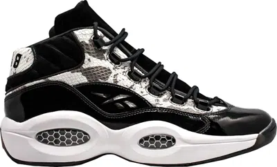 Pre-owned Reebok Men's  Question Mid Bait Snake 2.0 Sneakers In Black/white