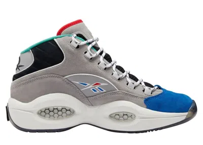 Pre-owned Reebok Men's  Question Mid Draft Night 25th Anniversary Sneakers In Solid Grey/vector Blue/black In Multi