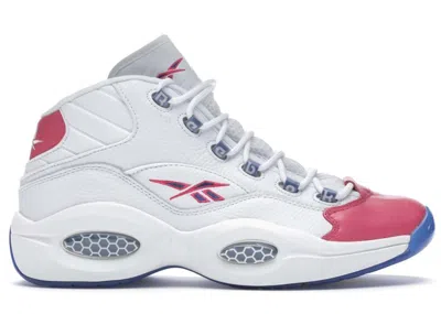 Pre-owned Reebok Men's  Question Mid Eric Emanuel Toe Sneakers In White/pink/team Dark Royal In Multi