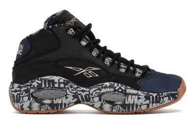 Pre-owned Reebok Men's  Question Mid Iverson Classic Sneakers In Black/collegiate Navy Blue/solid Grey In Multi