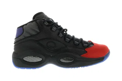 Pre-owned Reebok Men's  Question Mid Packer Sneakers Curtain Call Sneakers In Black/red/royal In Multi