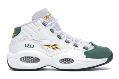 Pre-owned Reebok Men's  Question Mid Packer Sneakers For Player Use Only Lebron Sneakers In White/sap Green/har In Multi