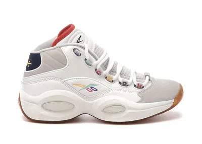 Pre-owned Reebok Men's  Question Mid Sneakers In Cloud White/vector Navy Blue/pure Grey In Multi