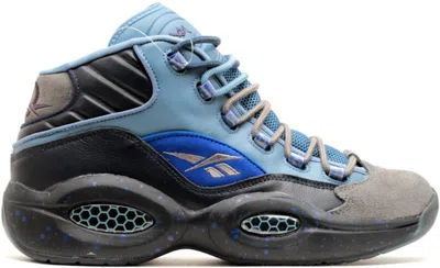 Pre-owned Reebok Men's  Question Mid Sneakers In Stash/grey/navy Blue